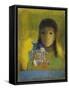 Woman with Wild Flowers-Odilon Redon-Framed Stretched Canvas