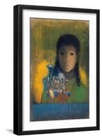 Woman with Wildflowers, C1900-Odilon Redon-Framed Giclee Print