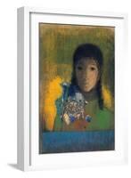 Woman with Wildflowers, C1900-Odilon Redon-Framed Giclee Print