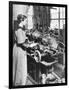 Woman Working at Internal Thread Milling Machine-null-Framed Photographic Print
