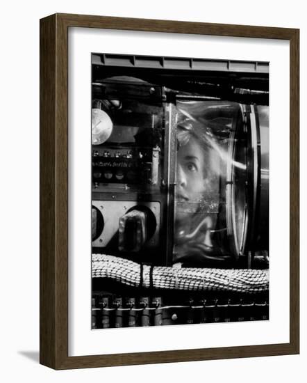 Woman Working IBM Computers in an Office-Walter Sanders-Framed Photographic Print