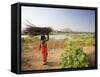 Woman Working Near Hampi, Karnataka, India-Michele Falzone-Framed Stretched Canvas