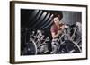 Woman Working on Aircraft Engines-null-Framed Art Print