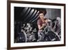 Woman Working on Aircraft Engines-null-Framed Premium Giclee Print