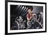 Woman Working on Aircraft Engines-null-Framed Premium Giclee Print