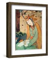 Woman Writing in the Court of Shah Abbas I 1585-1627-null-Framed Premium Giclee Print