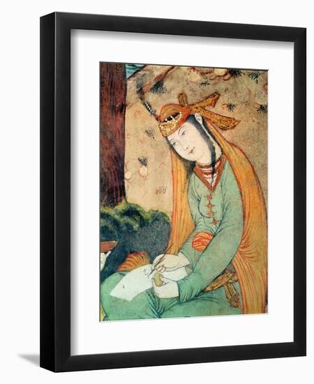 Woman Writing in the Court of Shah Abbas I 1585-1627-null-Framed Giclee Print