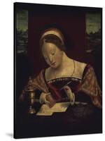 Woman Writing, Painting by the Master of the Female Half-Figure, First Half of 16th Century-null-Stretched Canvas