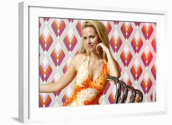 Woman, Young, Blond, Motorcycle-More Crooked, Semi-Portrait-Fact-Framed Photographic Print