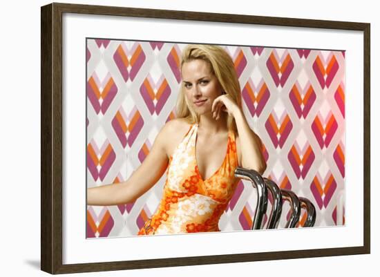 Woman, Young, Blond, Motorcycle-More Crooked, Semi-Portrait-Fact-Framed Photographic Print