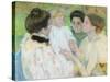 Women Admiring a Child, 1897 (Pastel on Paper)-Mary Cassatt-Stretched Canvas