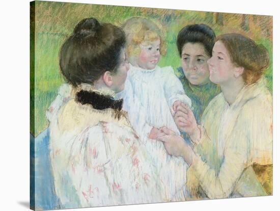 Women Admiring a Child, 1897 (Pastel on Paper)-Mary Cassatt-Stretched Canvas