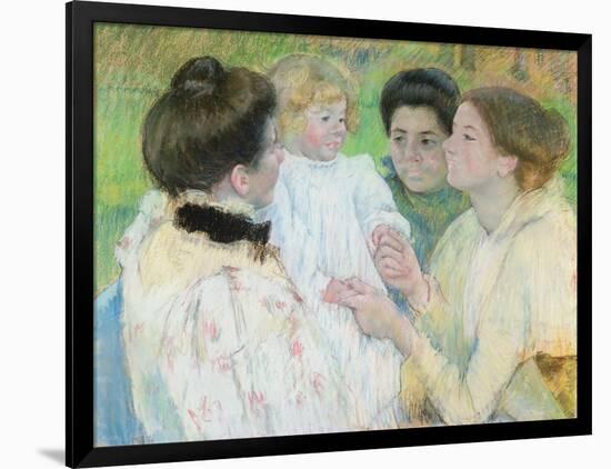 Women Admiring a Child, 1897 (Pastel on Paper)-Mary Cassatt-Framed Giclee Print