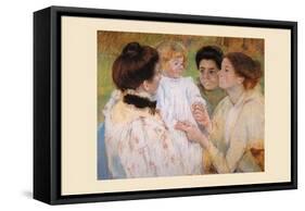 Women Admiring a Child-Mary Cassatt-Framed Stretched Canvas