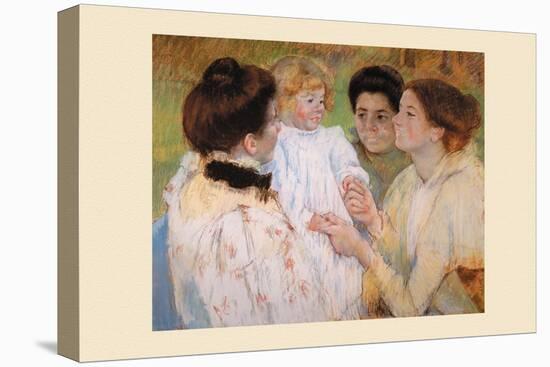 Women Admiring a Child-Mary Cassatt-Stretched Canvas