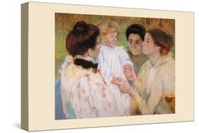 Women Admiring a Child-Mary Cassatt-Stretched Canvas