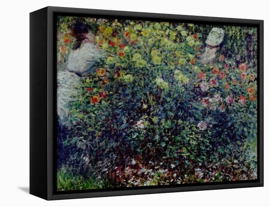 Women Amidst Flowers, 1875-Claude Monet-Framed Stretched Canvas