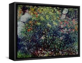 Women Amidst Flowers, 1875-Claude Monet-Framed Stretched Canvas