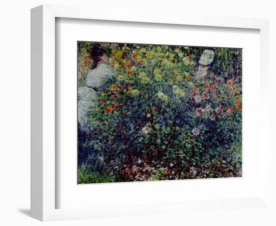 Women Amidst Flowers, 1875-Claude Monet-Framed Giclee Print