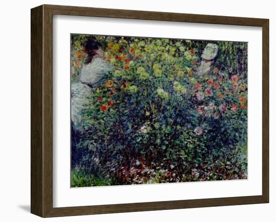 Women Amidst Flowers, 1875-Claude Monet-Framed Giclee Print
