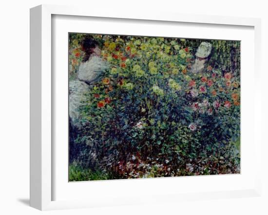 Women Amidst Flowers, 1875-Claude Monet-Framed Giclee Print