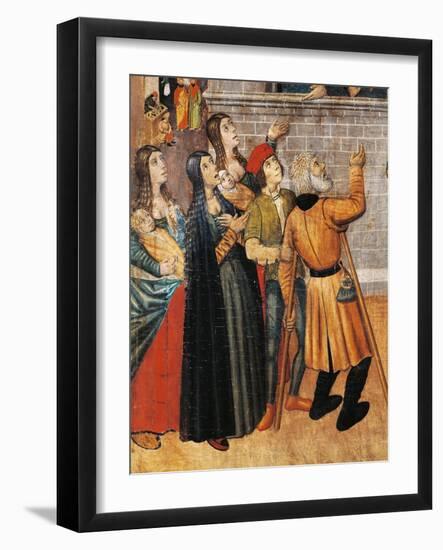 Women and Beggars in Street-Pedro Garcia De Benabarre-Framed Giclee Print