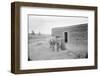 Women and Child Outside Ranch House-null-Framed Photographic Print