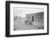 Women and Child Outside Ranch House-null-Framed Photographic Print