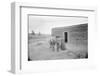 Women and Child Outside Ranch House-null-Framed Photographic Print