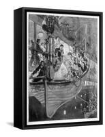 Women and Children Board a Lifeboat on B-Deck-null-Framed Stretched Canvas