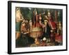 Women and Children in a Garden, 19th Century-null-Framed Giclee Print