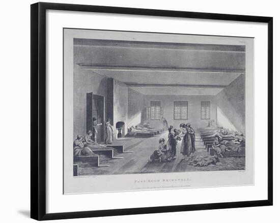 Women and Children in Bridewell's Hospital, London, 1808-John Hill-Framed Giclee Print