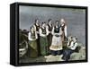 Women and Children in National Costume, Sognafjorden, Norway, C1890-L Boulanger-Framed Stretched Canvas