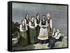 Women and Children in National Costume, Sognafjorden, Norway, C1890-L Boulanger-Framed Stretched Canvas