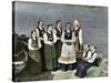 Women and Children in National Costume, Sognafjorden, Norway, C1890-L Boulanger-Stretched Canvas