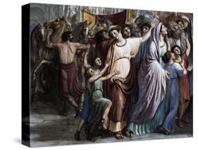 Women and Children, Stories of Emperor Trajan, Hall of General Council of Republic of Lucca-Horace Scoppa-Stretched Canvas