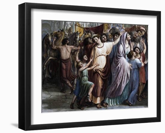 Women and Children, Stories of Emperor Trajan, Hall of General Council of Republic of Lucca-Horace Scoppa-Framed Giclee Print