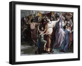 Women and Children, Stories of Emperor Trajan, Hall of General Council of Republic of Lucca-Horace Scoppa-Framed Giclee Print