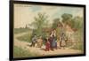 Women and Children Walking-null-Framed Giclee Print