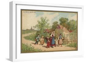 Women and Children Walking-null-Framed Giclee Print