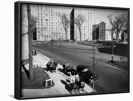 Women and Couples Walking Babies in Carriage in Parkchester Housing Development in the Bronx-Alfred Eisenstaedt-Framed Photographic Print