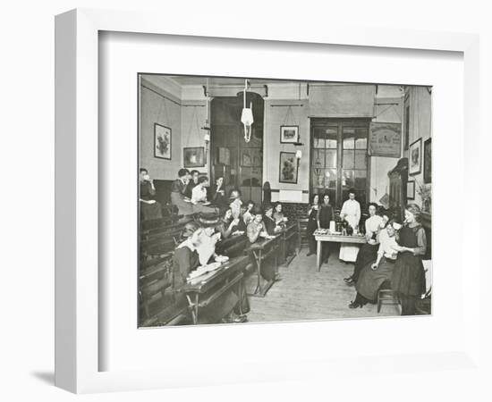 Women and Girls in a Classroom, Surrey Square Evening Institute for Women, London, 1914-null-Framed Photographic Print