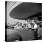 Women and Girls, in Convertible at Drive In, Greet Female Car Hop, Who Just Brought Their Drinks-Nina Leen-Stretched Canvas