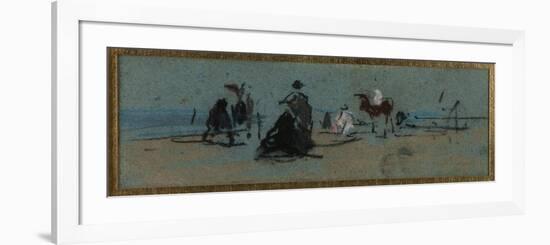 Women and Horse on the Beach-Eugène Boudin-Framed Premium Giclee Print