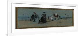 Women and Horse on the Beach-Eugène Boudin-Framed Premium Giclee Print