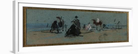 Women and Horse on the Beach-Eugène Boudin-Framed Premium Giclee Print