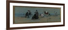 Women and Horse on the Beach-Eugène Boudin-Framed Giclee Print