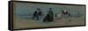 Women and Horse on the Beach-Eugène Boudin-Framed Stretched Canvas