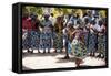 Women and Men Dancing in Traditional Dress, Benguela, Angola-Alida Latham-Framed Stretched Canvas