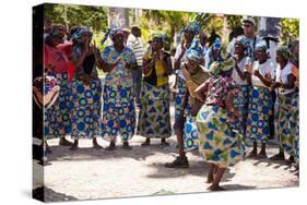 Women and Men Dancing in Traditional Dress, Benguela, Angola-Alida Latham-Stretched Canvas